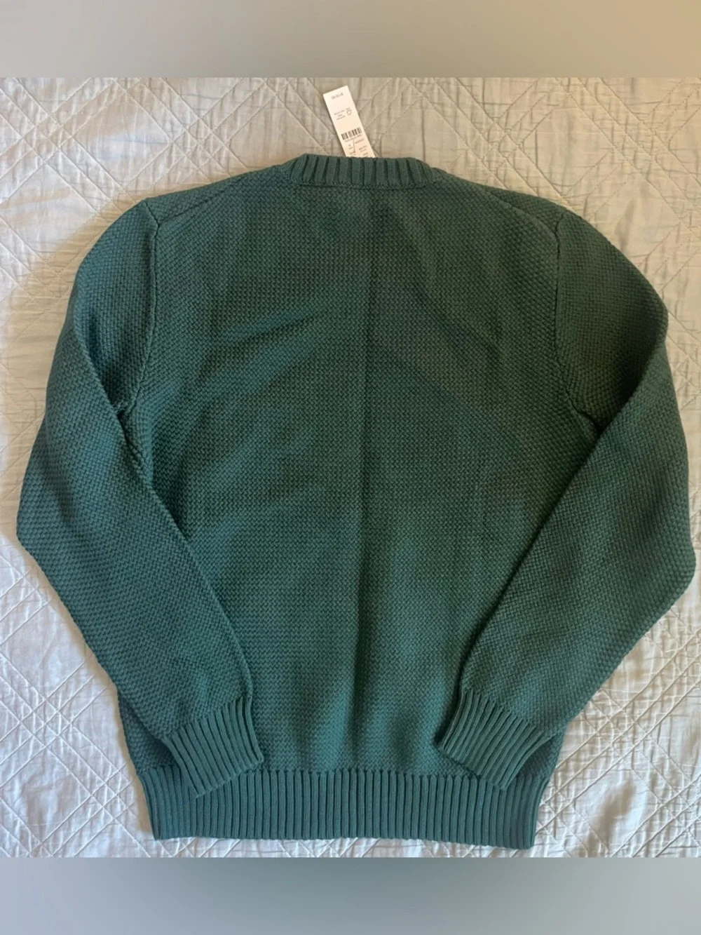 J. CREW Basket-stitch cotton crewneck sweater in Woodland‎ Size S NWT $118 CQ168